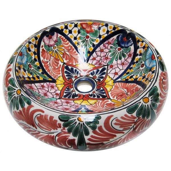 Talavera Round Vessel Sink Donut San Miguel