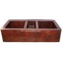 Copper Apron Sink 3 Bowls