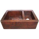 Copper Apron Sink 2 Bowls 60/40