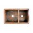 Copper Apron Sink 2 Bowls 60/40 Grapevines