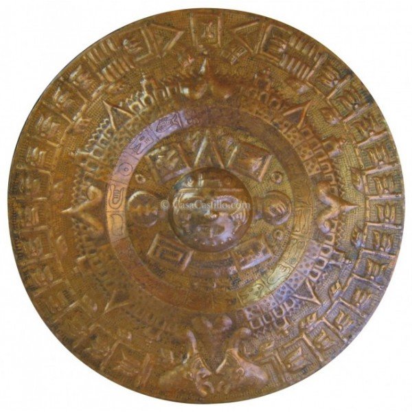 Copper Aztec Calendar Hammered 24 in  IN STOCK - ON SALE