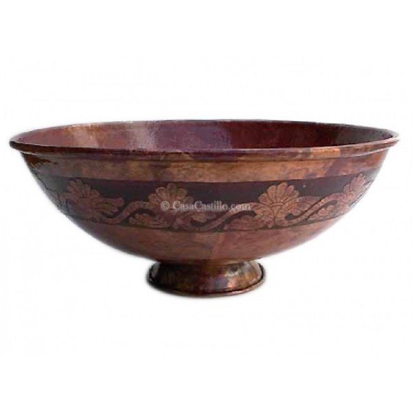 Copper Vessel Sink Flowers