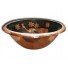 Hand Painted Copper Sink Round Peacock