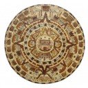 Mexican Aztec Calendar Wooden Inlay