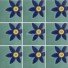 Ceramic High Relief Tile Lirio Azul