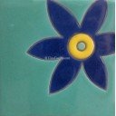 Ceramic High Relief Tile Lirio Azul
