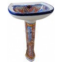 Mexican Talavera Pedestal Sink San Gabriel