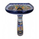 Mexican Talavera Pedestal Sink Vallarta
