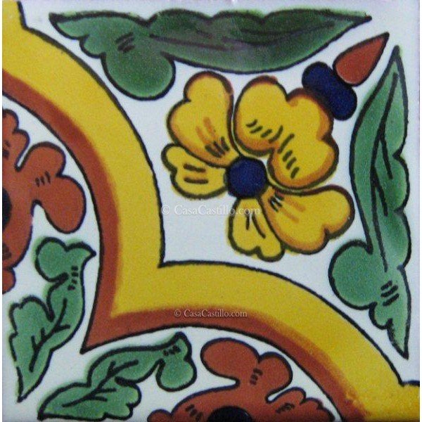 Mexican Talavera Tiles Flowers 22