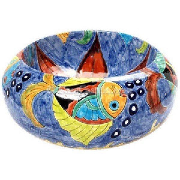 Talavera Round Vessel Sink Donut Fishes