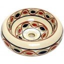 Talavera Round Vessel Sink Donut Franja