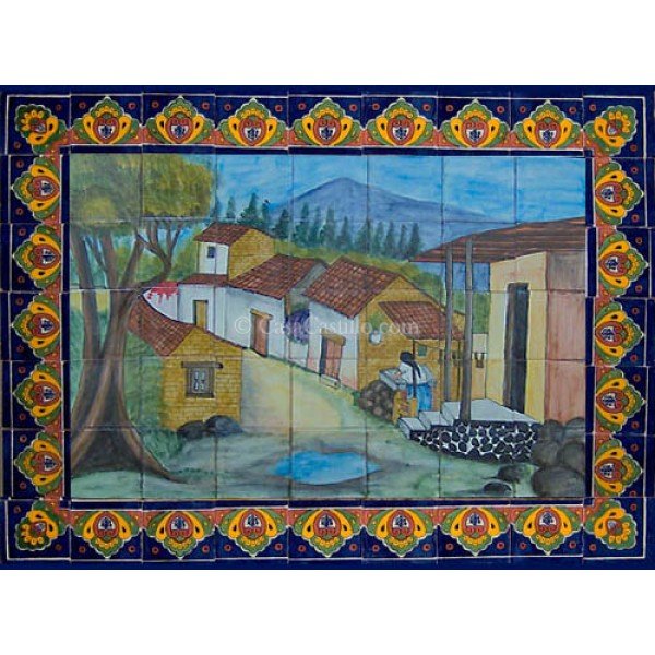 Mexican Talavera Mural Pueblo 4