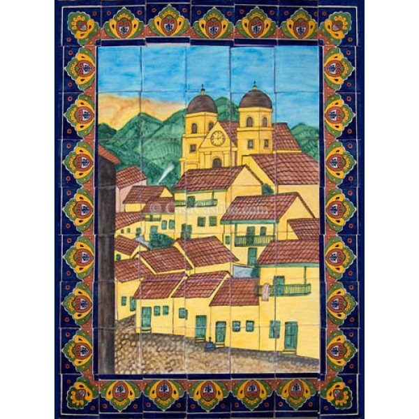 Mexican Talavera Mural Pueblo 7