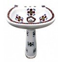Mexican Talavera Pedestal Sink Trebols